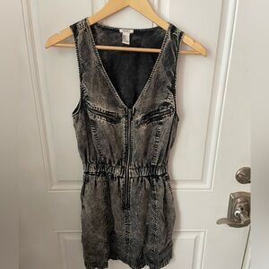 Forever 21 Charcoal Zipper Mini Dress medium